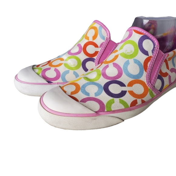 COACH Beale Slip On Sneaker Signature Print Pink Sz 10B - Picture 2 of 10